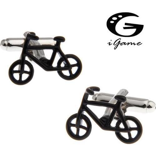New Arrival High Quality Gifts for Men Designer Cuff links Copper Material Black Bicycle Design Enamel CuffLinks Free Shipping