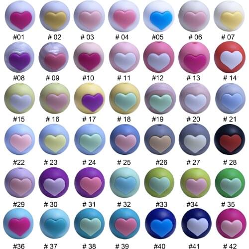 20pcs Silicone Beads "I Love Mom" Teething Beads DIY Pacifier Clip Chain BPA Free Food Grade Safe And Soft Silicone Beads