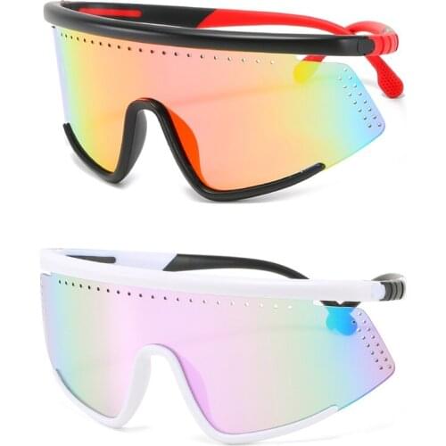 2021 New Fashion Sunglasses Women Men Brand Design Goggle Sun Glasses Big Frame Shield Visor Men Windproof Glasses UV400