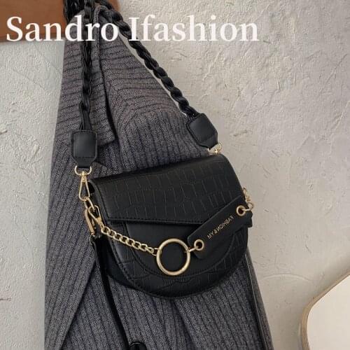 2021Crossbody Bags For Women Luxury Brand Crocodile Semicircle Saddle Bags Leather Handbags Bags Designer Ladies Shoulder Bags
