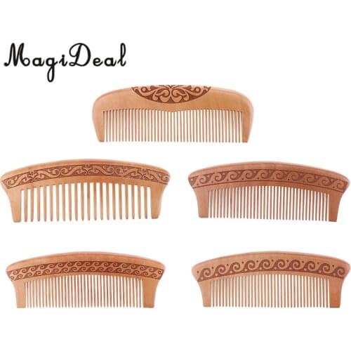 Wood Fine Tooth Anti-static Mahogany Comb Head Massage Wooden Combs Wooden Comb made of Natural Mahogany Anti-static