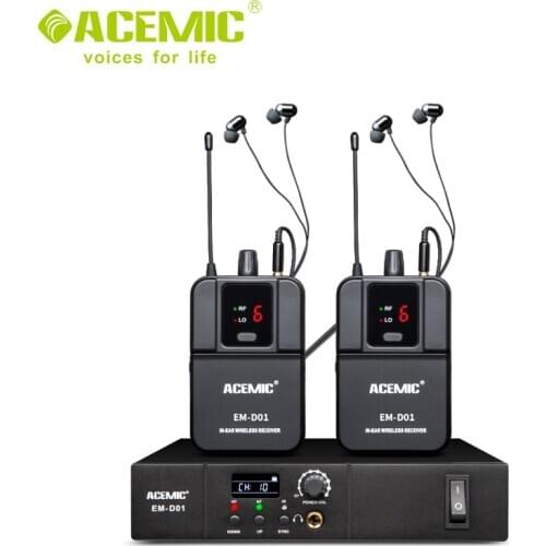 ACEMIC EM-D01 Professional True Diversity In Ear Monitor Wireless System Monitoring Professional For Musicians