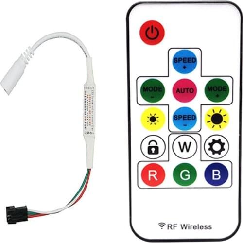 14Keys RGB Mini Smart RF Wireless Remote Controller For WS2812 WS2812B WS2811 Individually Addressable LED Strip Light DC5-24V