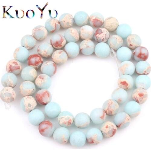 Dull Polish ShouShan Stone Matte Snakeskin Jaspers Beads Loose Spacer Bead For Jewelry Making Natural Stone Diy Bracelet 6 8 10m