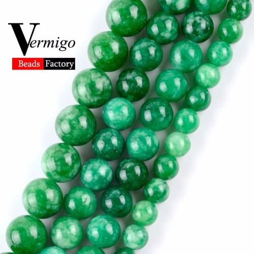 Wholesale Natural Stone Beads Green Jaspers Minerals Round Loose Beads For Jewelry Making 6-12mm Pick Size Diy Bracelet 15"