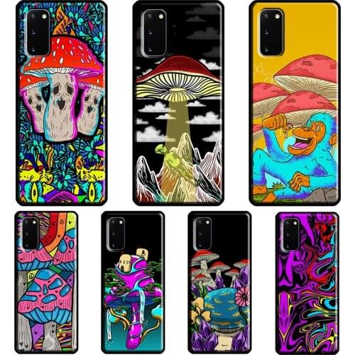 Mushroom Psychedelic Trippy Frog Case For Samsung Galaxy S21 Ultra S20 FE Note 20 Ultra Note 9 10 S8 S9 S10 Plus S10e Cover