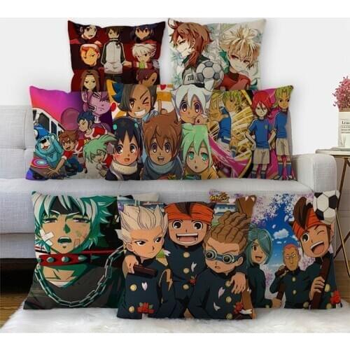 Custom Inazuma Eleven Pillowcase High Quality Home Textile Cotton Linen Fabric 45x45cm One Side Decoration Pillow Cover 11-17