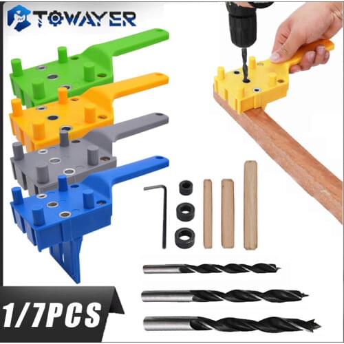 Carpentry Tools Wood Doweling Jig Hand Tool Sets Handheld Wood Tools 6/8/10mm Drill Bit Hole Puncher For Woodworking Dowel Joint