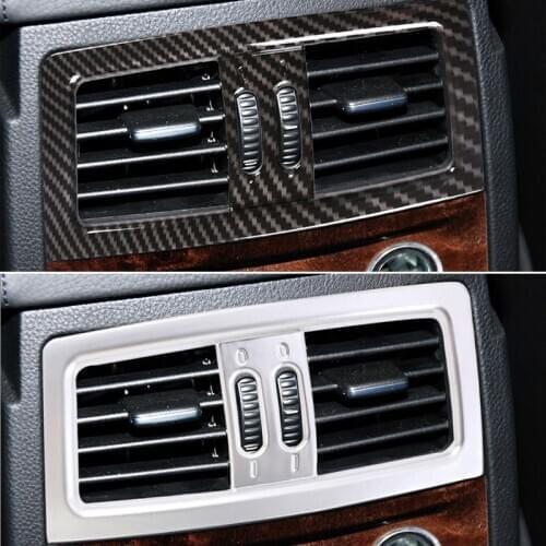 Carbon Style Car Rear Center Control Air Vent Outlet Frame Cover Sticker Trim For BMW 5 Series E60 E61 2004 2005 2006 - 2010