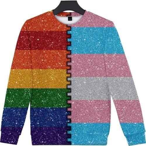 LGBT Lesbians Gays Bisexuals Transgender 3D Capless Hoodie Sweatshirt Men Women Rainbow Sweatshirt Harajuku Streetwear Clothes