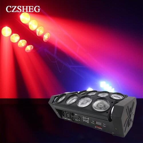 Hot Selling Disco 8X12W Rotating Head LED Stage Effect Light Spider Stage Beam Light DJ Party Christmas Nightclub
