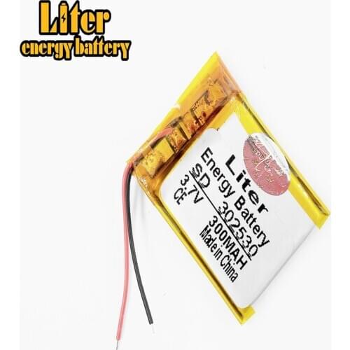 3.7V 300mAh 302530 Lithium Polymer Li-Po Rechargeable Battery power For Watch Mp3 MP4 MP5 GPS PDA bluetooth headset Electric Toy