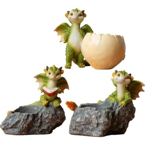 Little Dinosaur Flower Pot Innovative Cartoon Succulent Plant Pot Animal Ceramics Flowerpot Succulents Planter Garden Decoration