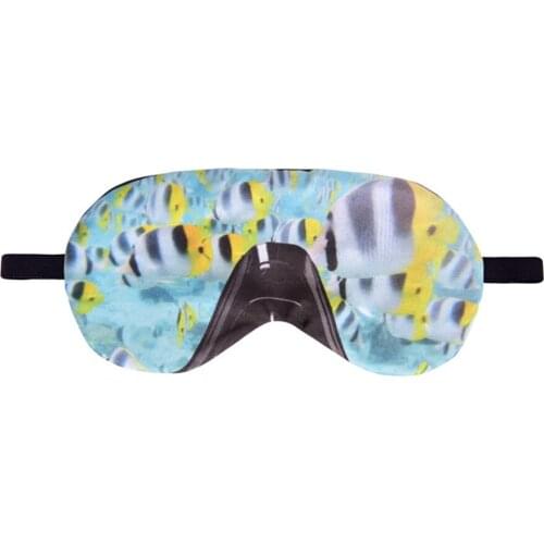 Eye Mask Cute Cartoon Animal Fish Printing Cute Hemp Leaves Sleeping Mask Eyeshade Breathable Blindfold Headband Eyepatch Night