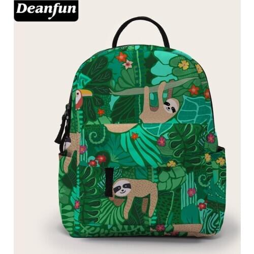 Deanfun Mini Backpack Women Flower Sloth Backpack Purse for Girls Small Bags Travel Gift BMNSB-15