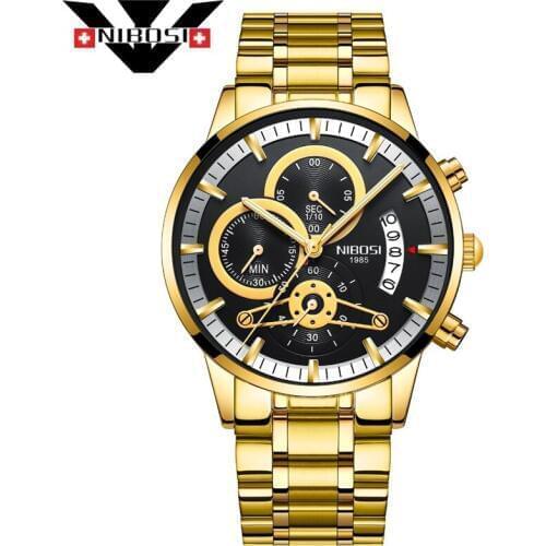 NIBOSI Men Watches Luxury Top Brand Male Chronograph Watch Military Army Waterproof Quartz Wristwatch Relogio Masculino