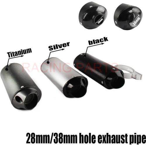 38mm 28mm Motorcycle Exhaust Muffler Tip Pipe for 125 150 160cc Dirt Pit Bike ATV black Grey Kayo BSE