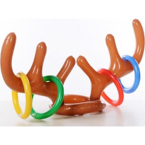 New Christmas Party Accessories Inflatable Reindeer Antler Hat Children Kid Gift Toy Headwear Cap LX8413
