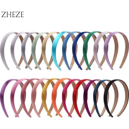1PC Retail 2CM Width Solid Plain Satin Hairband Girls Head Hoop Headwear Classic Headband DIY Hair Accessories For Women