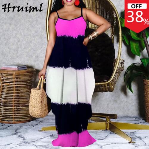 Wholesale Clothes Summer Dresses Woman Loose Color Matching Printed Fashion Sling Dresses for Women Pockets Casual Party Dress