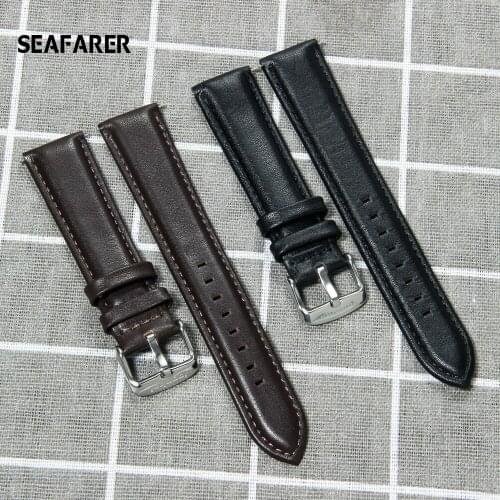 Calfskin Leather Watchband Soft Material Watch Band Wrist Strap 20mm With Silver Rosegold Stainless Steel Buckle