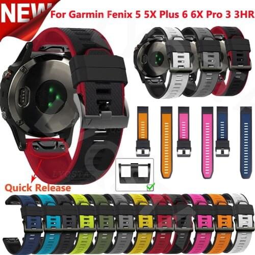 Silicone Watchbands Quick Release Straps For Garmin Fenix 6 6X Pro 5X 5 Plus 3HR Enduro Forerunner 935 945 Smart Watch Band Belt