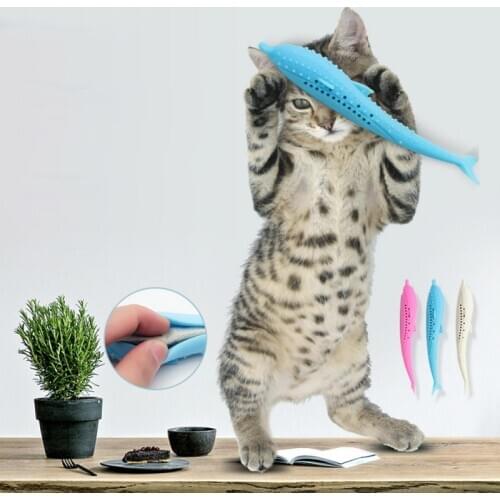 Cat Fish Shape Toy With Catnip Pet Toothbrush Dog Cat Toys VIP