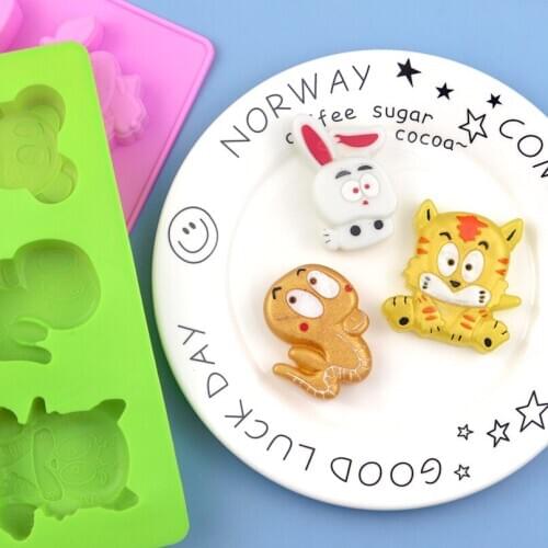 6 hole zodiac series animal silicone handmade soap mold Aromatherapy Mould DIY Baking Mould Jelly Pudding Mold Cake decorating