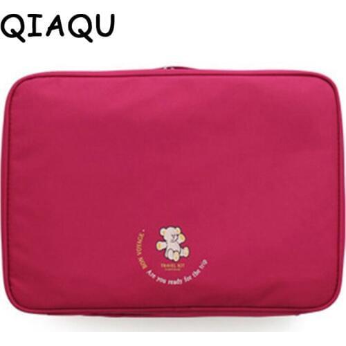 QIAQU Organizer Bag Make Up Bag Cosmetic Bags Storage Women Men Casual Travel Bag Makeup Handbag Travel Accessories