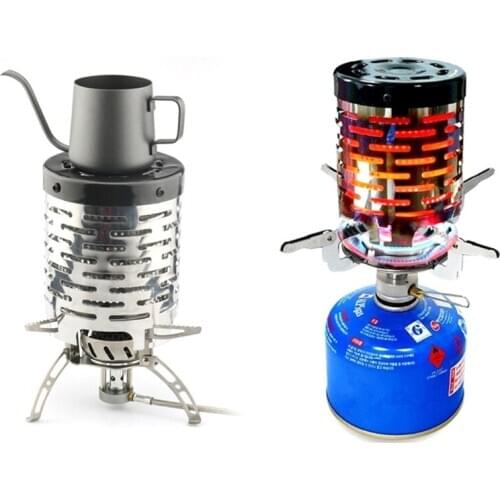 Outdoor Mini Heater Stove Stainless Steel Camping Tent Warming Stove Cover Survival Gas Heater Stove