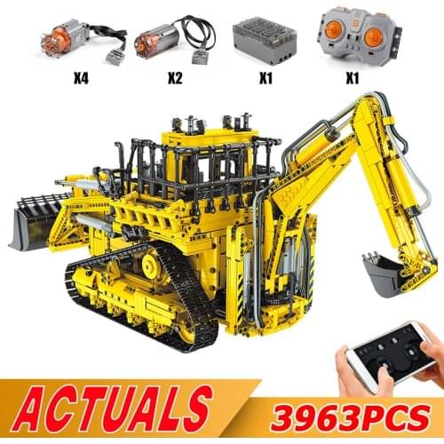 Mould King High-Tech APP RC Truck Toys The Motorized D11T Pneumatic Bulldozer Truck Model Buidling Blocks Bricks Kids Gift 42131