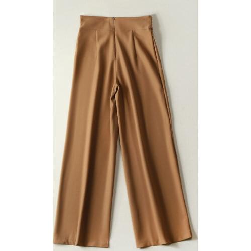 2020 Autumn Summer Office Lady Wide Leg Sagging Pants Casual Womens Formal High Waist Sashes Trousers Ankle Length Suit Pants