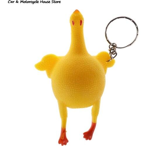 1Pcs Anti Stress Squeeze Chicken&Eggs Laying Hens Autism Mood Key Chain