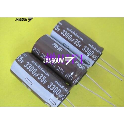 10PCS NICHICON PW 35V3300UF 10X20MM 3300UF 35V original audio Aluminum electrolytic capacitor 105 degrees 3300uF/35V
