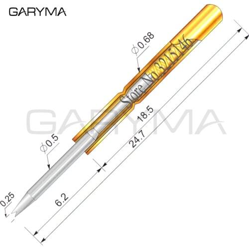 100Pcs P02-F1 Dia 0.50mm Spring Test Probes Pogo Pin Length 24.7mm Stroke Spring Froce:140g Tool