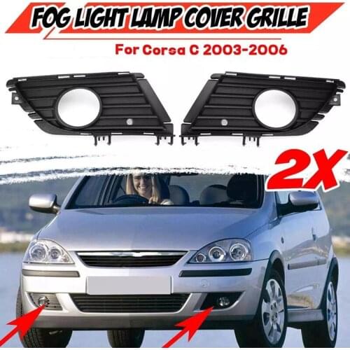 2X Car Front Fog Light Grille Fog Lamp Cover Front Bumper Grille Grill for Vauxhall Corsa C 2003-2006 1400729 1400728