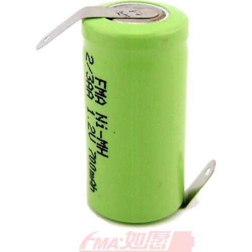 2Pcs Electric Shaver razor battery Ni-MH 2/3AA 1.2V 700mAh DIY Cordless phone cells