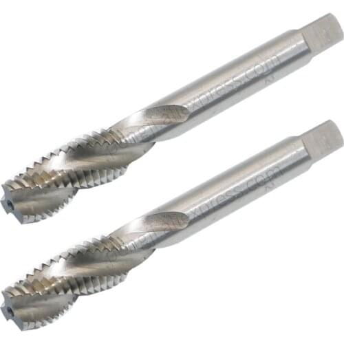 2PCS Spiral Point Plug Threading Tap M12 x 1.75 Thread, Ground Threads H2, High Speed Steel 6542 for Metal Wood Plastic Tapping
