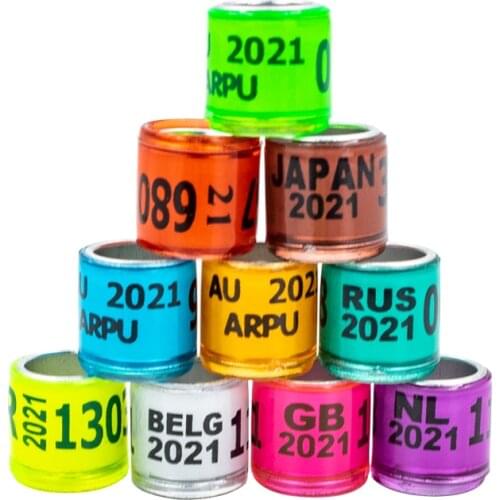 2021 Multicolor Pigeon Foot Ring With Word Earrings Quality Durable Bird Ring Pigeon Racing Rings Bird Training Tool 100 Pcs