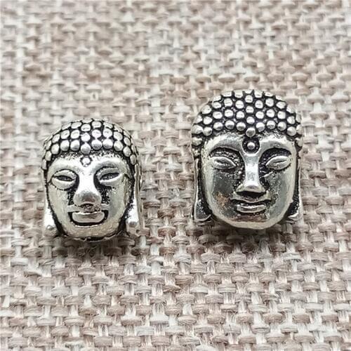 925 Sterling Silver Buddha Statue Beads 2-Sided Spacers for Buddhism Buddhist Bracelet Necklace