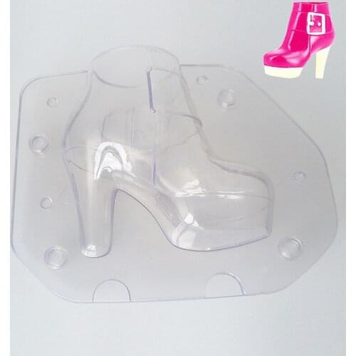 3D Transparent Plastic High Heel Shoe Chocolate Mold Ladys Boot Candy Jelly Mould Home Kitchen DIY Baking Decorating Tool