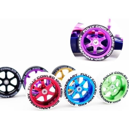 4PCS/8PCS 94993 Tires Middle Diameter Tire Aluminum Alloy Wheel Hub Tire Skin for RC Tamiya Mini 4WD Car Modified DIY Acc