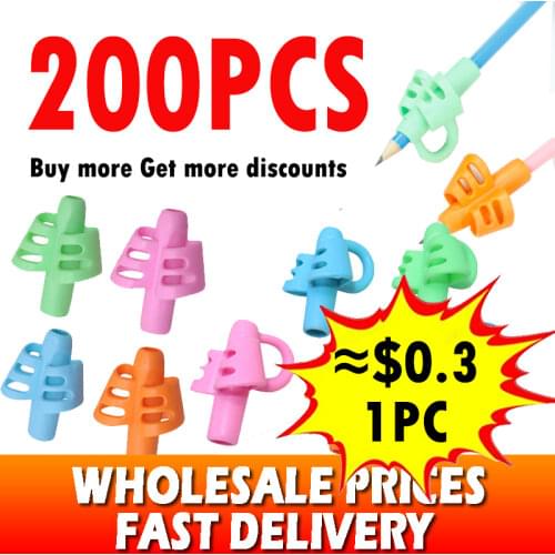 4pcs Children Writing Pencil Pan Holder Kids Learning Practise Silicone Pen Aid Grip Posture Correction Device for Students