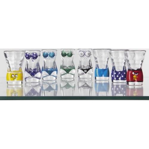 8 Style Valentines Day Shot Glass Gifts Human Body Art Bullet Small Glass Cup Creative Painting Vodka Strong Drinking Utensils