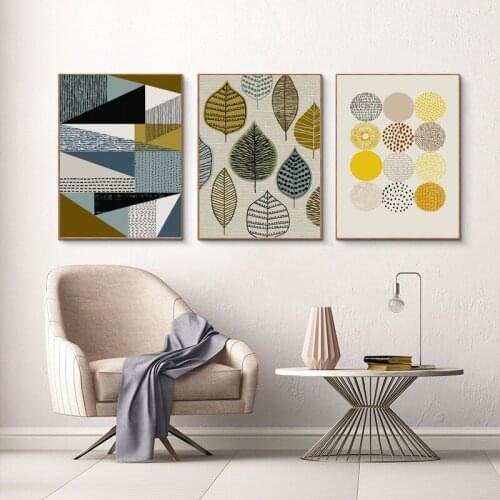 Abstract Leaves Canvas Paintings Wall Art Geometric patterns Prints Poster Living Room Decor Paintings Wall Home Decor No Frame