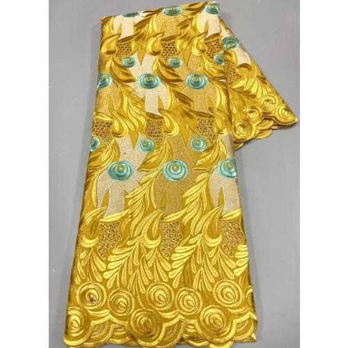 African Dry Swiss Voile Lace 2021 High Quality Soft 100%cotton Embroidery Dubai Fabric With Lace For Wedding Dress 5Yards