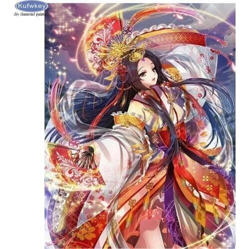 5D DIY Diamond Embroidery Cartoon Diamond Painting Cross-Stitch Kits Japan Anime Girl 3D Diamond Mosaic Wall Stickers Decor