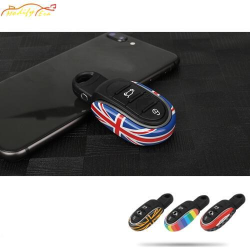 Car Styling Alloy Key Case Cover Chain Union Jack For BMW Mini Cooper JCW F54 F55 F56 F57 F60 Clubman Countryman Car Accessories