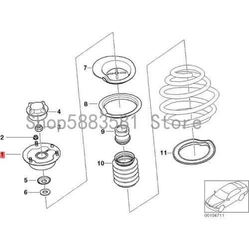 CAR thrust bearing bm w E36 318i E36 320i M50 E36 320i M52 Rear top rubber shock absorber pressure bearing