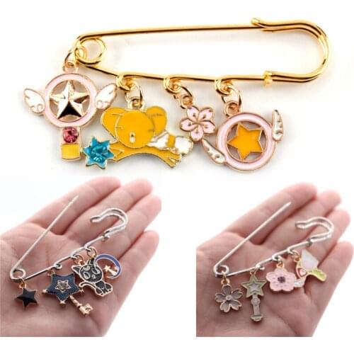 Card Captor Sakura Brooch Enamel pin Cartoon Anime Jewelry Buckle Pin Backpack Brooches&Pins Girl Women Safety Pins